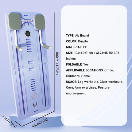 Adjustable Foldable Pilates Board – Home Core & Full-Body Workout with Resistance Bands