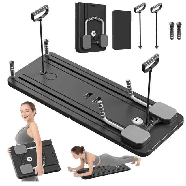 Adjustable Foldable Pilates Board – Home Core & Full-Body Workout with Resistance Bands