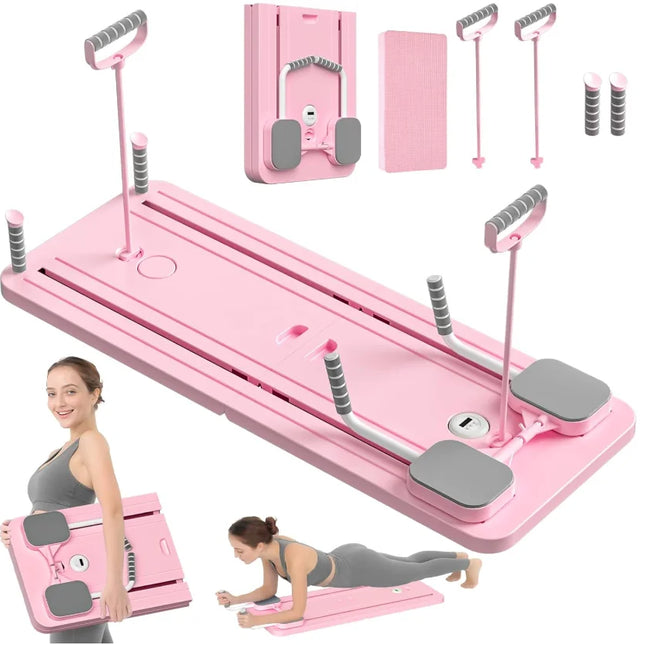 Adjustable Foldable Pilates Board – Home Core & Full-Body Workout with Resistance Bands