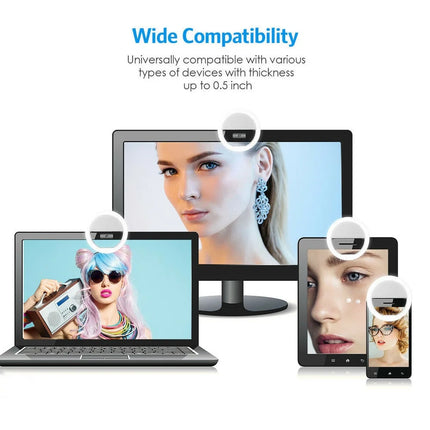 Portable USB LED Selfie Ring Light – Phone Lens Lamp for Live Streaming & Video