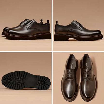 Men’s Derby Leather Shoes – Handmade Calfskin Business & Office Dress Shoes
