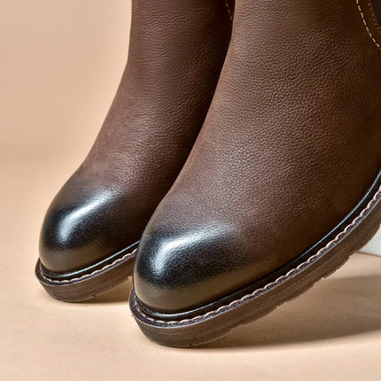 Premium Men’s Chelsea Leather Boots – Handmade Slip-On Ankle Boots with Warm Lining for Winter & Casual Wear