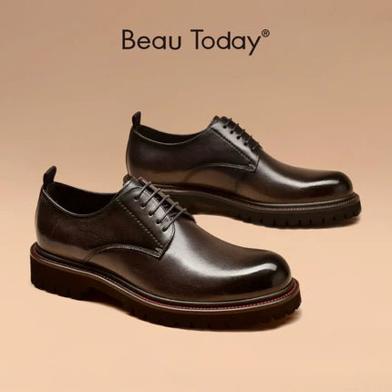 Men’s Derby Leather Shoes – Handmade Calfskin Business & Office Dress Shoes