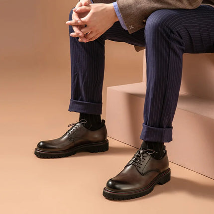 Men’s Derby Leather Shoes – Handmade Calfskin Business & Office Dress Shoes