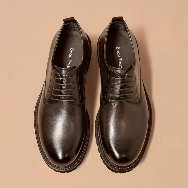 Men’s Derby Leather Shoes – Handmade Calfskin Business & Office Dress Shoes