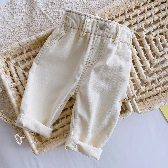 Baby High-Waist Jeans – Warm Autumn & Winter Pants for Girls & Boys