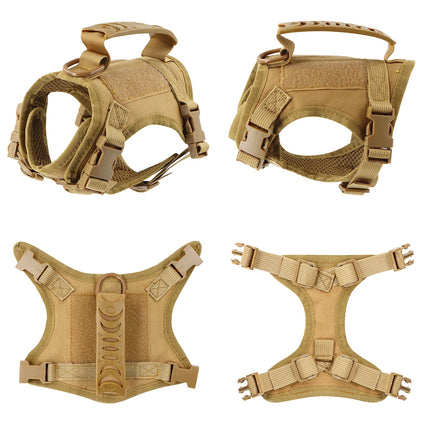 Tactical Cat & Small Dog Harness with Leash – 9 Patch Vest, Adjustable Straps & Handle for Training