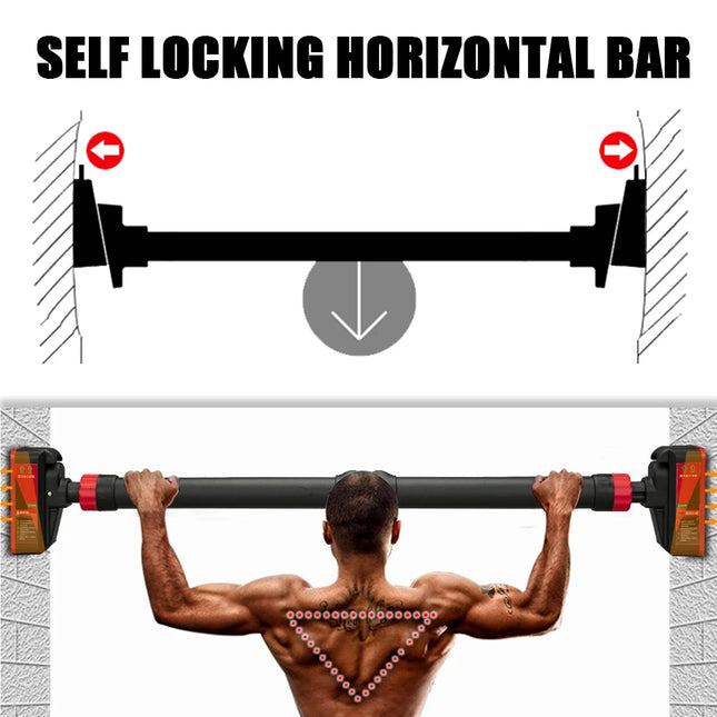 Adjustable Doorway Pull-Up Bar 69–92 cm – 200 kg Capacity with Safety Lock & Level Gauge