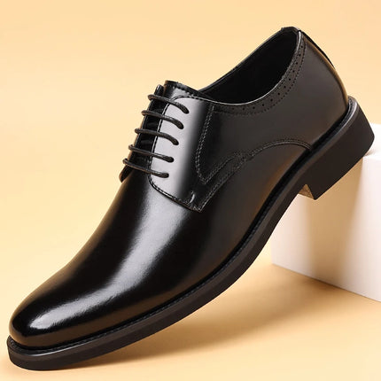 Men’s Leather Oxford Shoes – Formal Business & Wedding Lace-Up Flats