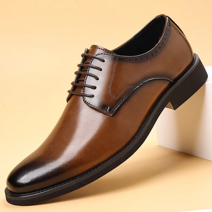 Men’s Leather Oxford Shoes – Formal Business & Wedding Lace-Up Flats