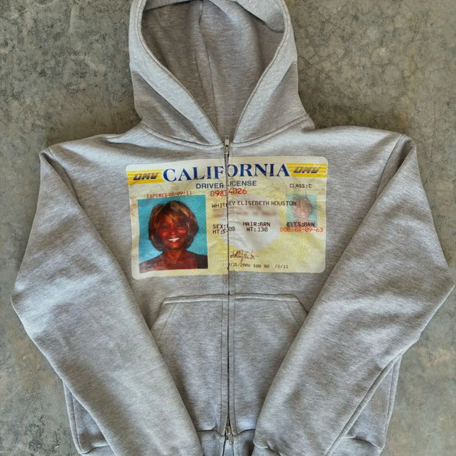 Color Block Hooded Zip-Up Sweatshirt – Casual Y2K Style