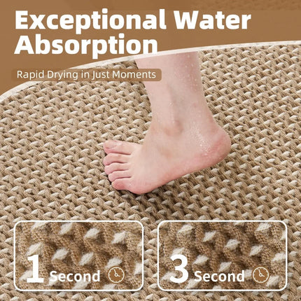 Checkered Non-Slip Bath Mat with Tassels