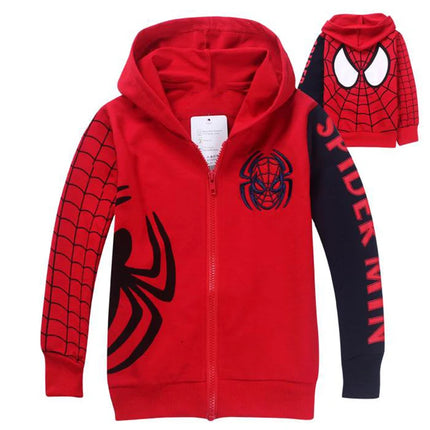 Kids Cartoon Spiderman Hoodie – Zipper Pullover Sweatshirt Boys & Girls Fall 2025