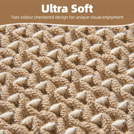 Checkered Non-Slip Bath Mat with Tassels