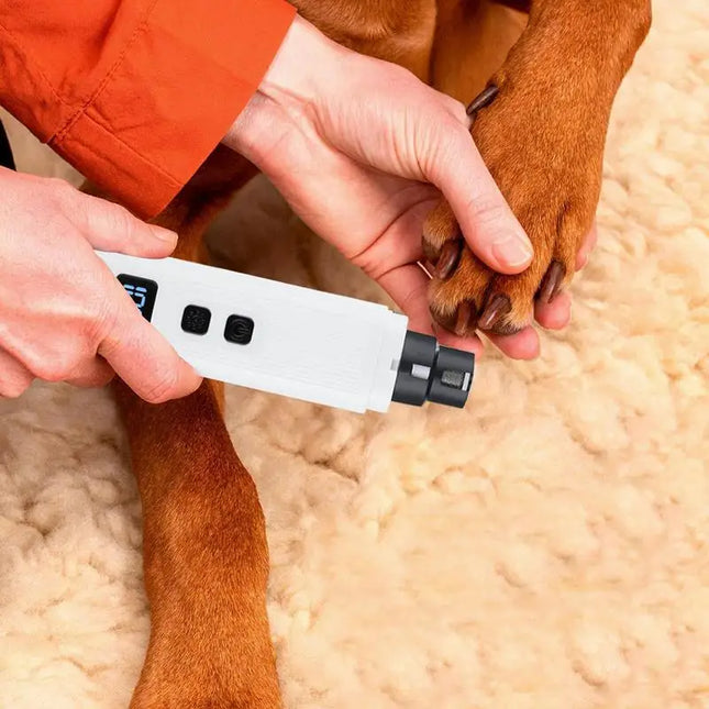 Electric Pet Nail Grinder – Quiet Rechargeable Dog & Cat Nail Trimmer with LED Light & 3 Modes