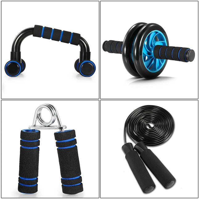 5-in-1 AB Roller Kit with Push-Up Bar, Jump Rope & Hand Gripper