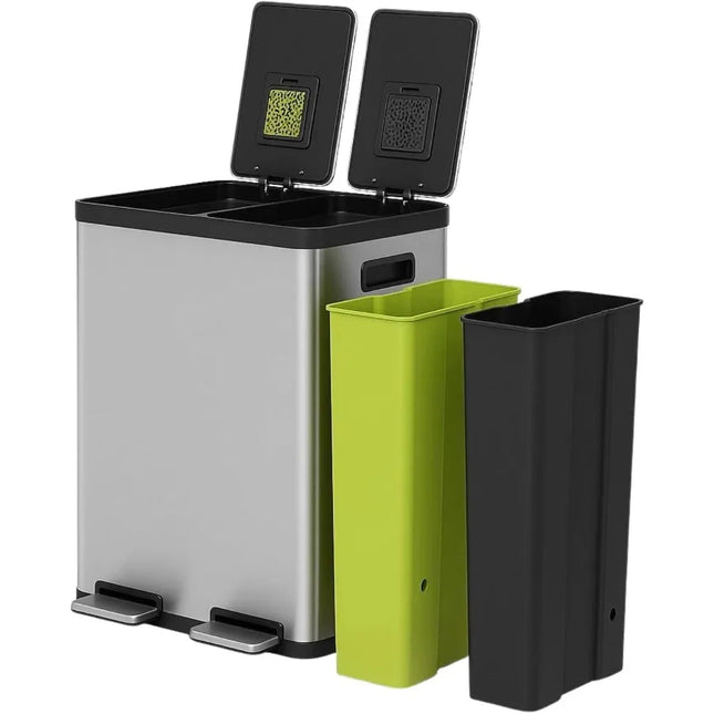 16-Gallon Dual Compartment Step Trash Can