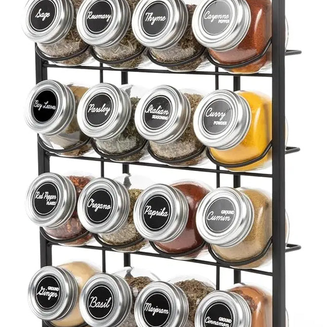 16-Jar Acacia Wood Spice Rack