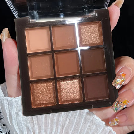 2024 Mocha Chocolate 9-Color Eyeshadow Palette – Matte & Shimmer