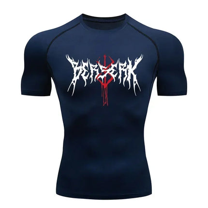 Anime Berserk Compression T-shirt Men Elastic Tight Sportswear Short-sleeved Gym Bodybuilding Quick-drying Sweatshirt Top S-3XL