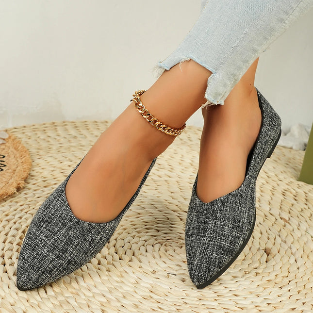 Women’s Pointed-Toe Knitted Slip-On Flats