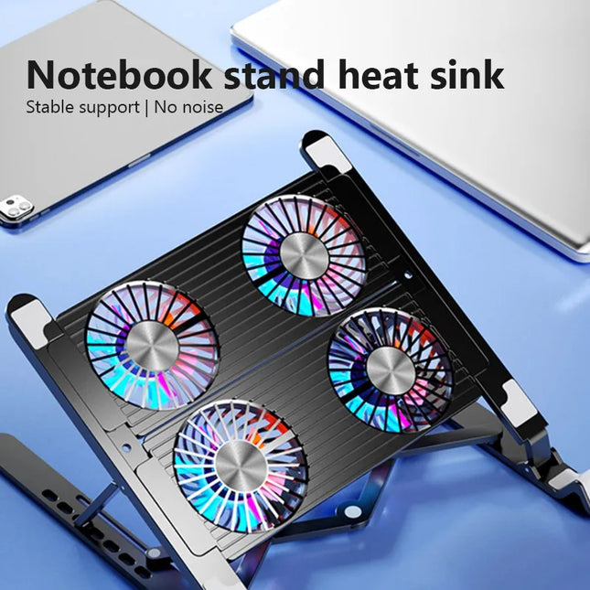 Foldable Laptop Cooling Pad with 4 Fans – Adjustable Stand for 13-17.3 Inch