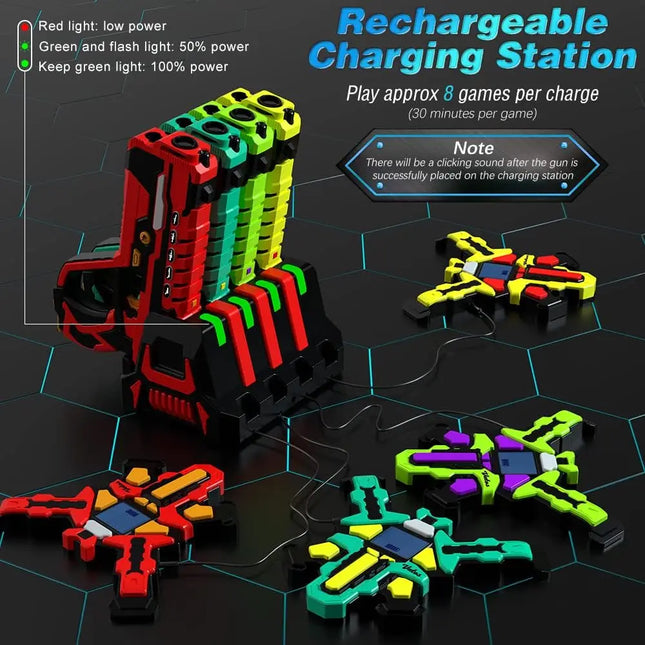 VATOS Laser Tag Guns & Vests 4 Player Set – Rechargeable Infrared Shooting Game for Kids, Teens & Family