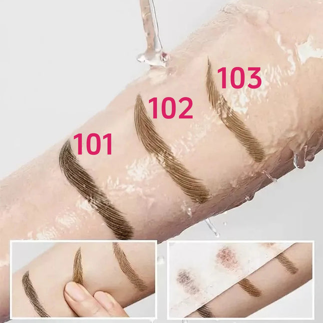 3-Color Waterproof Eyebrow Pen with 4-Head Microblading Tip