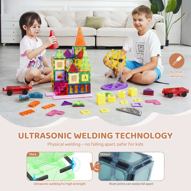 SucceBuy 181PCS Magnetic Tiles Building Set for Kids