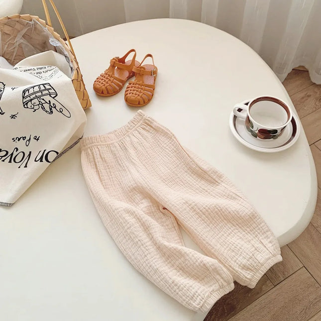 Kids’ Mosquito-Resistant Summer Pants – Loose Cotton Trousers for Toddlers