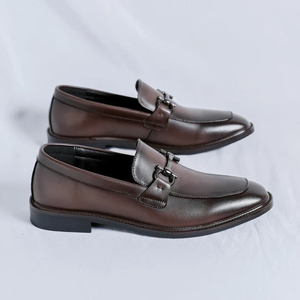 Men’s Leather Slip-On Loafers – Lightweight Comfortable Business & Casual Shoes