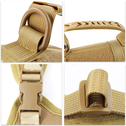 Tactical Cat & Small Dog Harness with Leash – 9 Patch Vest, Adjustable Straps & Handle for Training