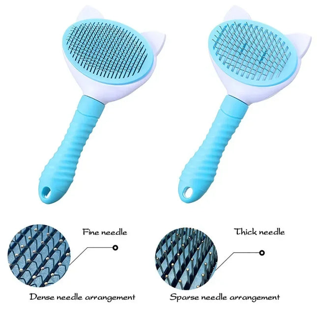 Professional Self-Cleaning Pet Grooming Brush – Dual Use Comb & Bath Glove for Cats and Dogs