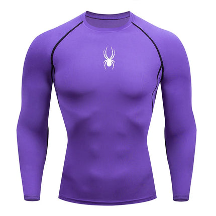 Men’s Spider Compression Long Sleeve Dry-Fit Sports Shirt – Quick-Dry Fitness & Running Top