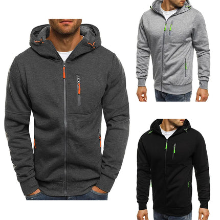 Men’s Zipper Hoodie – Long Sleeve Slim Fit Casual Sweatshirt