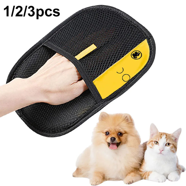 Pet Grooming & Deshedding Glove – Double-Sided Hair Remover Mitt for Dogs, Cats & Small Pets