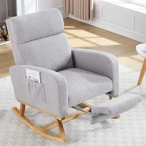 Rocking Chair Nursery with Foot Rest for Moms