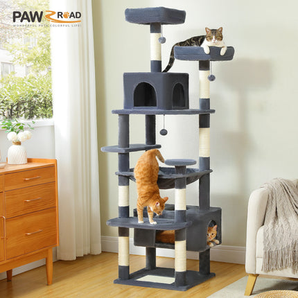 Large Cat Tree & Tower for Indoor Cats – Sisal Scratching Posts, Hammocks, Padded Perches & Condos
