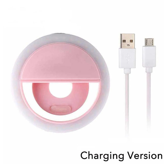 Portable USB LED Selfie Ring Light – Phone Lens Lamp for Live Streaming & Video