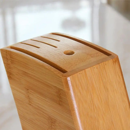 Bamboo Kitchen Knife Holder with Storage Slots