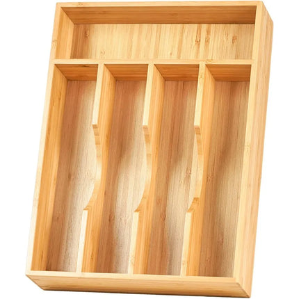 Bamboo Kitchen Drawer Organizer for Silverware and Utensils