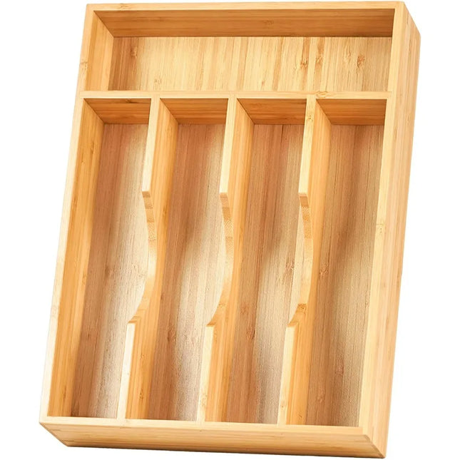 Bamboo Kitchen Drawer Organizer for Silverware and Utensils