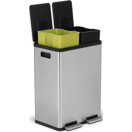16-Gallon Dual Compartment Step Trash Can