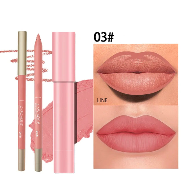 Matte Lip Liner & Lipstick Set – Waterproof, Long-Lasting, Soft Matte Finish
