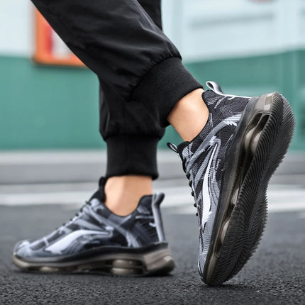 Men’s Basketball Sneakers – Breathable, Air-Cushioned, Non-Slip & Shock-Absorbing Sports Shoes