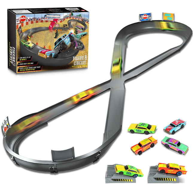 VATOS CRASH RACERS Track – Rechargeable Collision Racing Car Set for Kids, Fast & Furious Race Track Toy