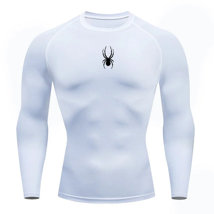 Men’s Spider Compression Long Sleeve Dry-Fit Sports Shirt – Quick-Dry Fitness & Running Top