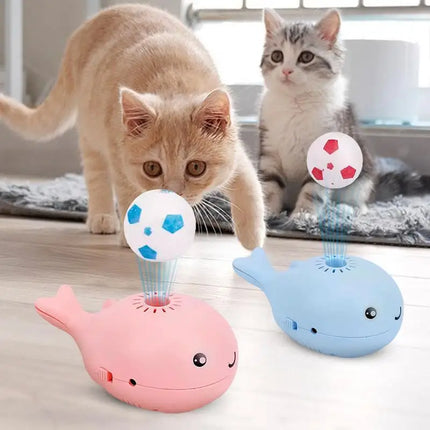 Electric Floating Whale Cat Toy with Balls – Interactive Soccer Ball Cat Toy for Indoor Cats, Fun Motion & Energy Release