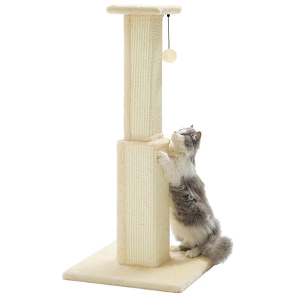 80CM Cat Scratching Post with Sisal Ball & Plush Perch