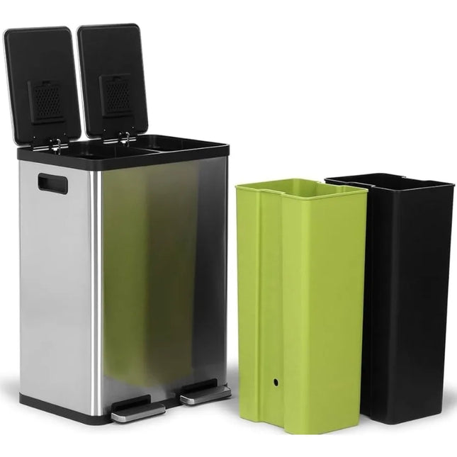 16-Gallon Dual Compartment Step Trash Can